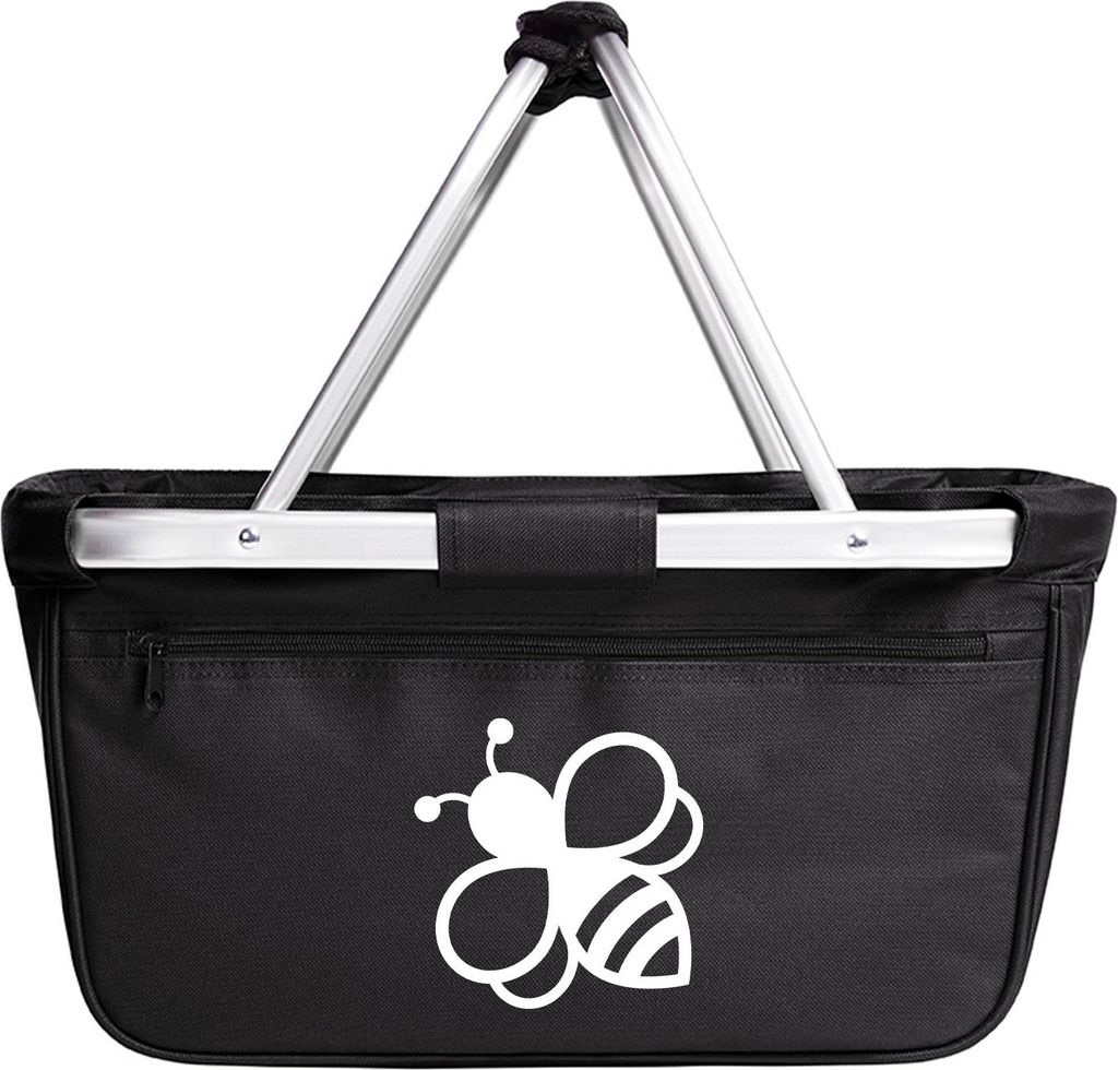 Huuraa Einkaufskorb Biene Silhouette 20 Liter Black faltbarer Tragekorb Geschenkidee