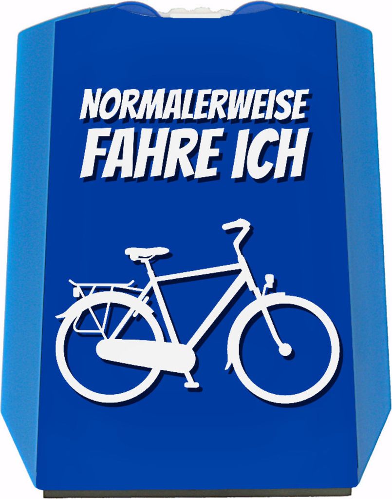 Parkscheibe mit Spruch: Normalerweise fahre ich Fahrrad