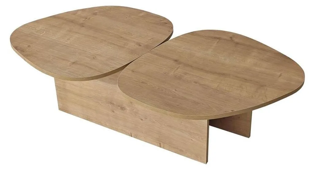 Table basse double plateau CELESTE 125 cm pour salon moderne et convivial