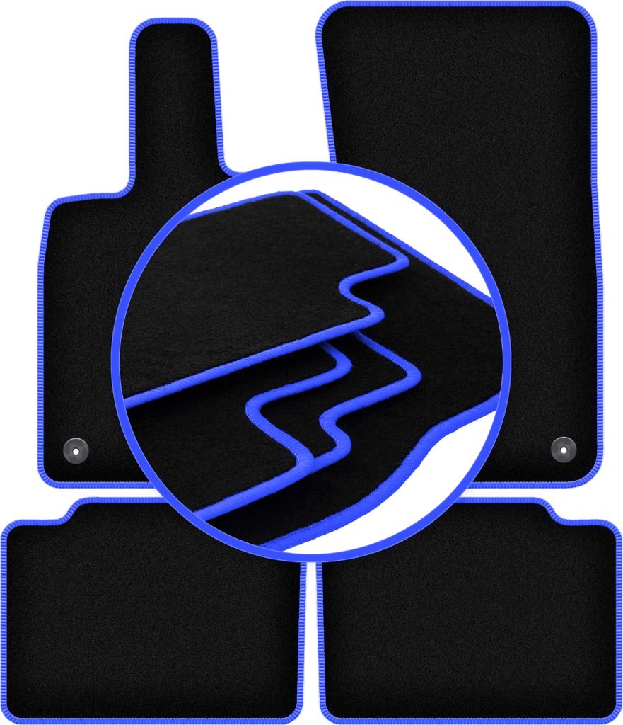 CARLUX-BLUE Autofußmatten für: Porsche Panamera II Coupé (2017-)