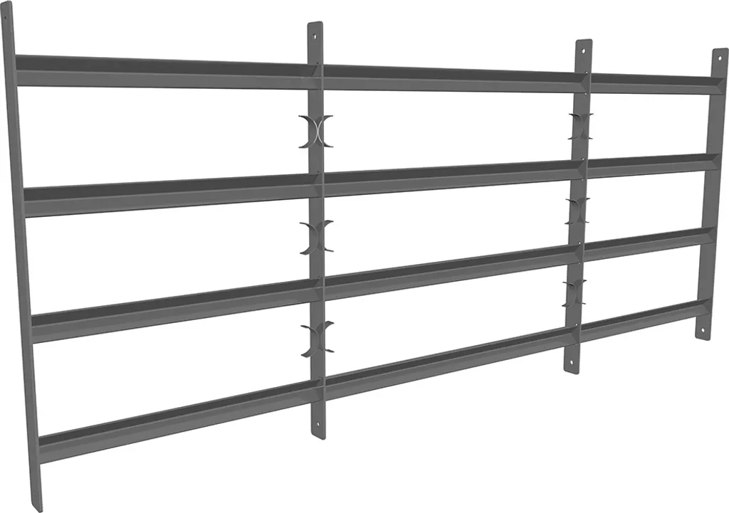 Garde-corps de Fenêtre en Acier Argent 189x60cm pour Sécurité Balcon