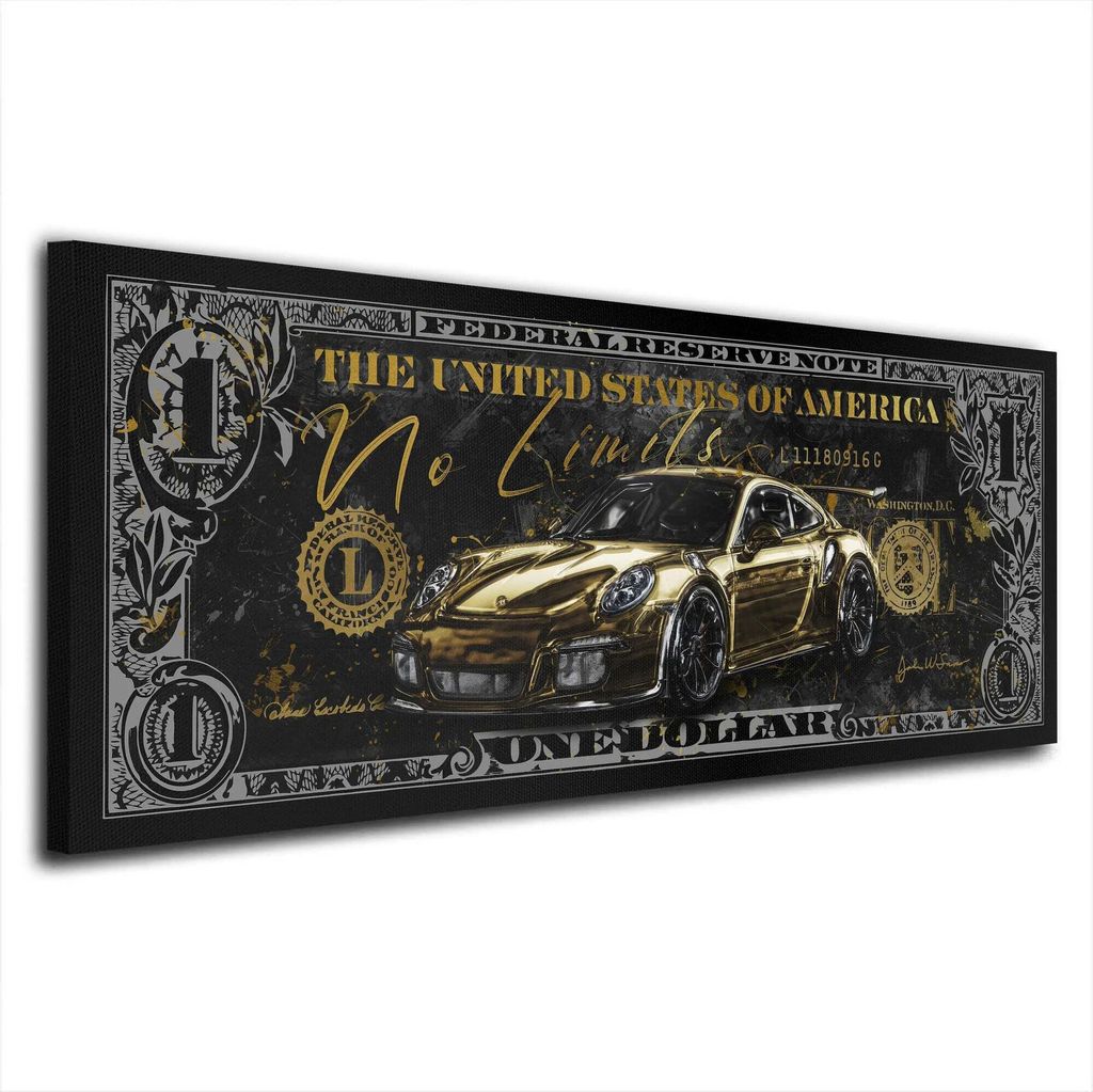Leinwandbild Wandbild Porsche No Limits Kunstdruck XXL Wanddeko: 150x60x4cm