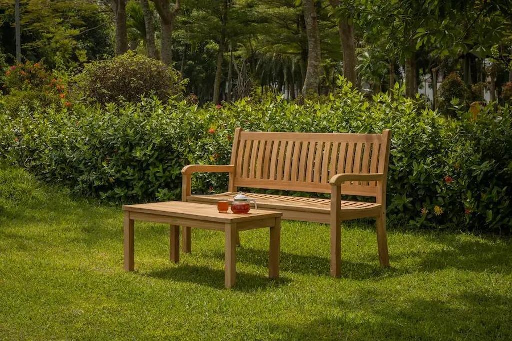 Teakea – Gartenbank aus Teakholz, 150 cm – 3-Sitzer – Produktbild 