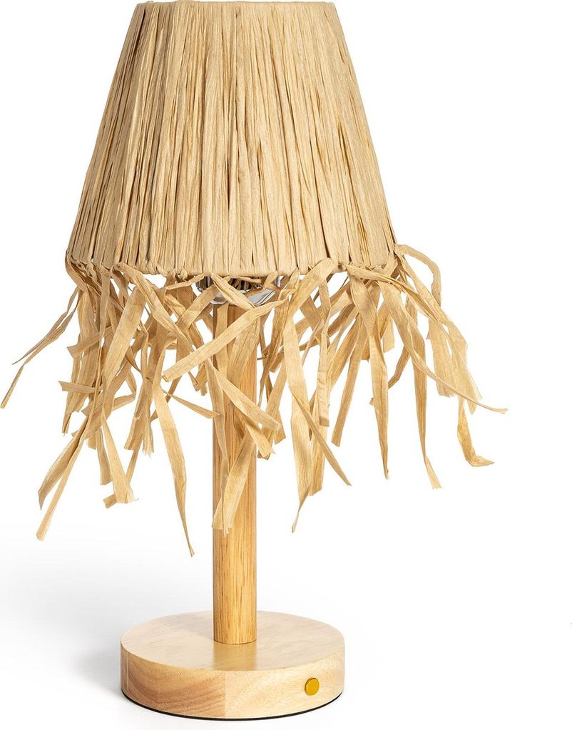 LED Tischlampe 1W Tragbar aus Holz mit wiederaufladbarem USB-Akku Soure Natürlich