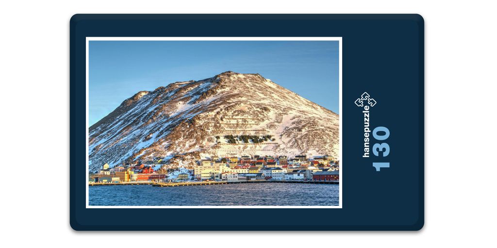 hansepuzzle 17091 - Honningsvag Norwegen Puzzle, 130 Teile, Reisen, 28,7 x 20,0cm mit hochwertiger Aufbewahrung, Kartonbox & Beutel