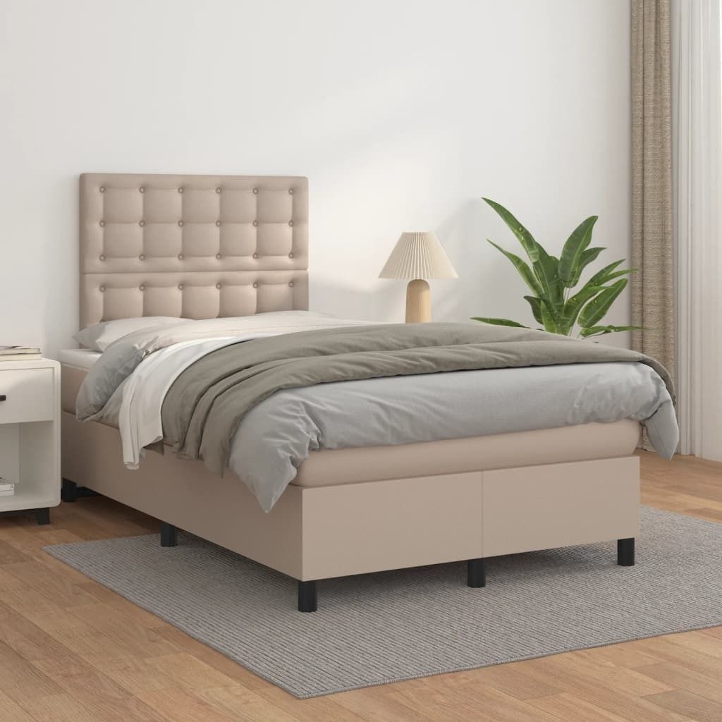Maison Exclusive - Boxspringbett Matratze Cappuccino-Braun 120x200cm Kunstleder