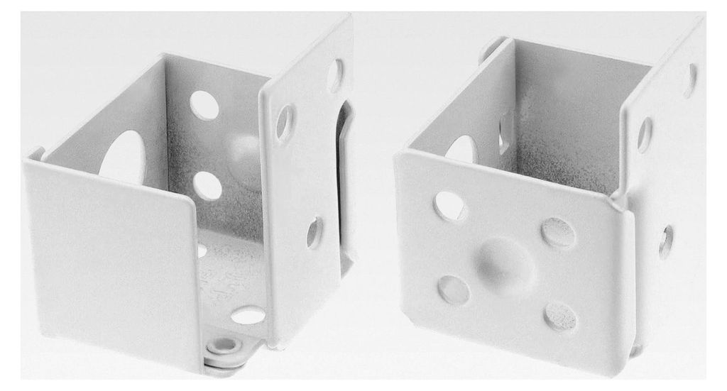 2 Stück Fensterjalousien Halterungen, Metall Schienenhalterung 2,5cmx2,5cm/1x1 Zoll für 1 Zoll Große Mini-Jalousien, Weiß