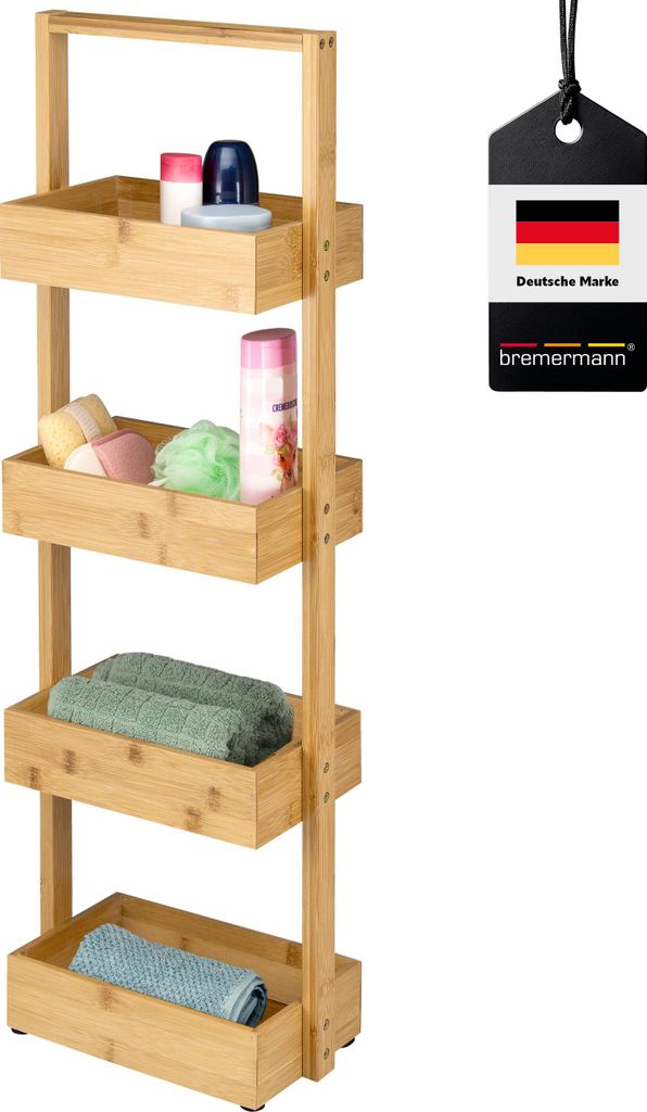 bremermann Bambus Standregal, Badregal mit 4 Ablagen, ca. Produktbild 
