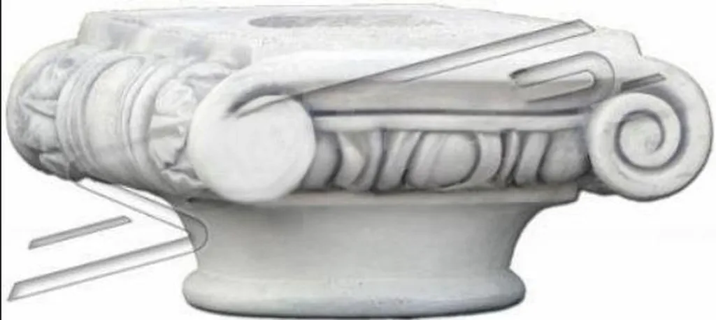 Couronne pour colonne Statues Décoration 15cm Pierre Style Antique 257