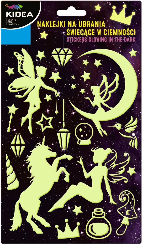 Glow-in-the-dark Kleidung Aufkleber Fairies Kidea