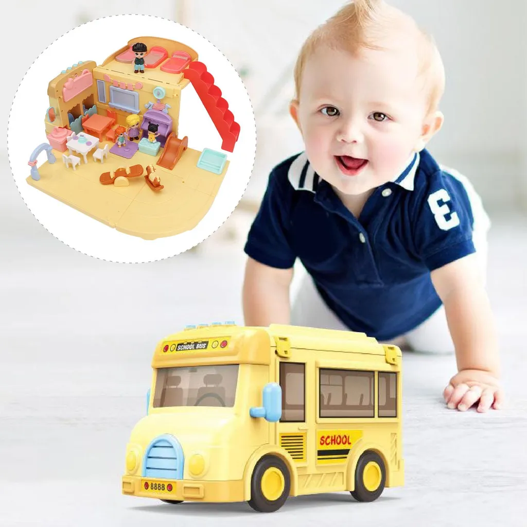 Fini le désordre avec ce jouet bus scolaire musical et son coffre