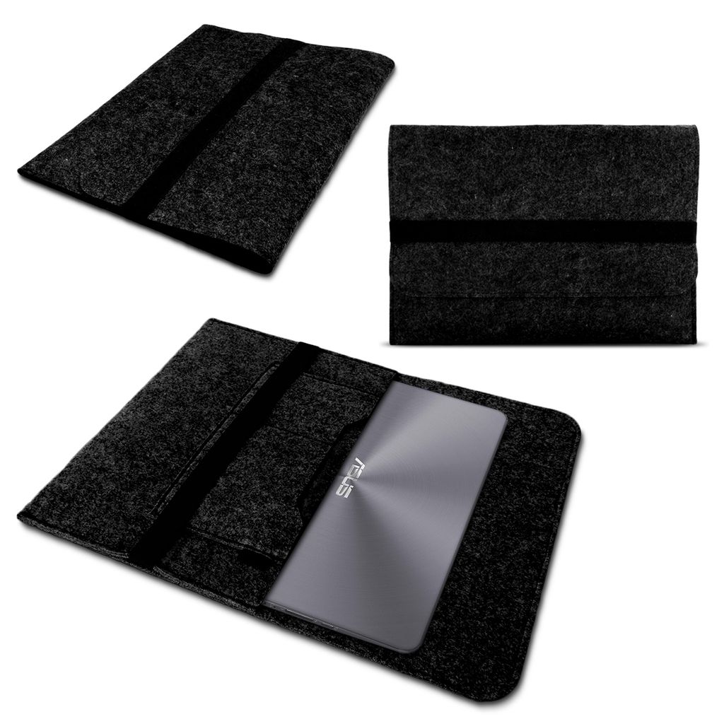 Filz Hülle für Asus Zenbook Duo 14 Schutz Tasche Case Schutzhülle Notebook CoverFarben:Dunkel Grau