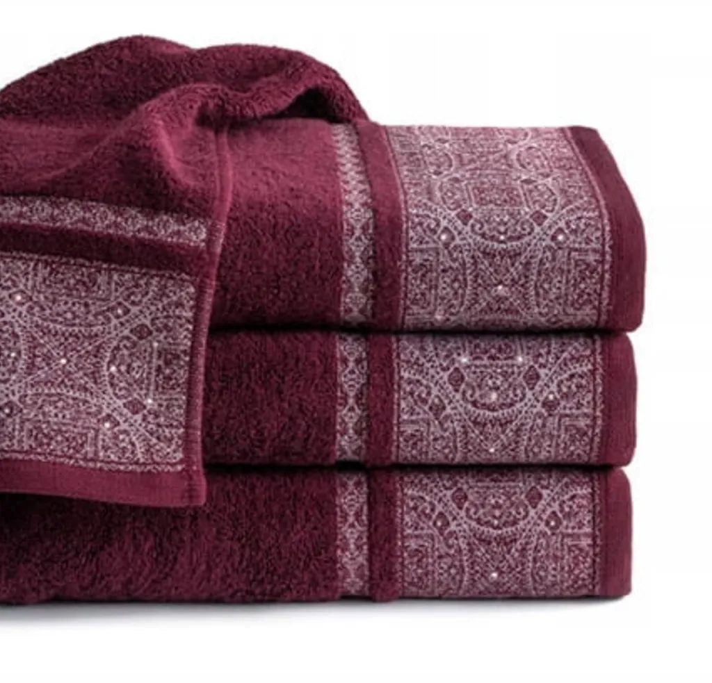 Asciugamano Sofia 70x140 bordeaux 500g 100% cotone