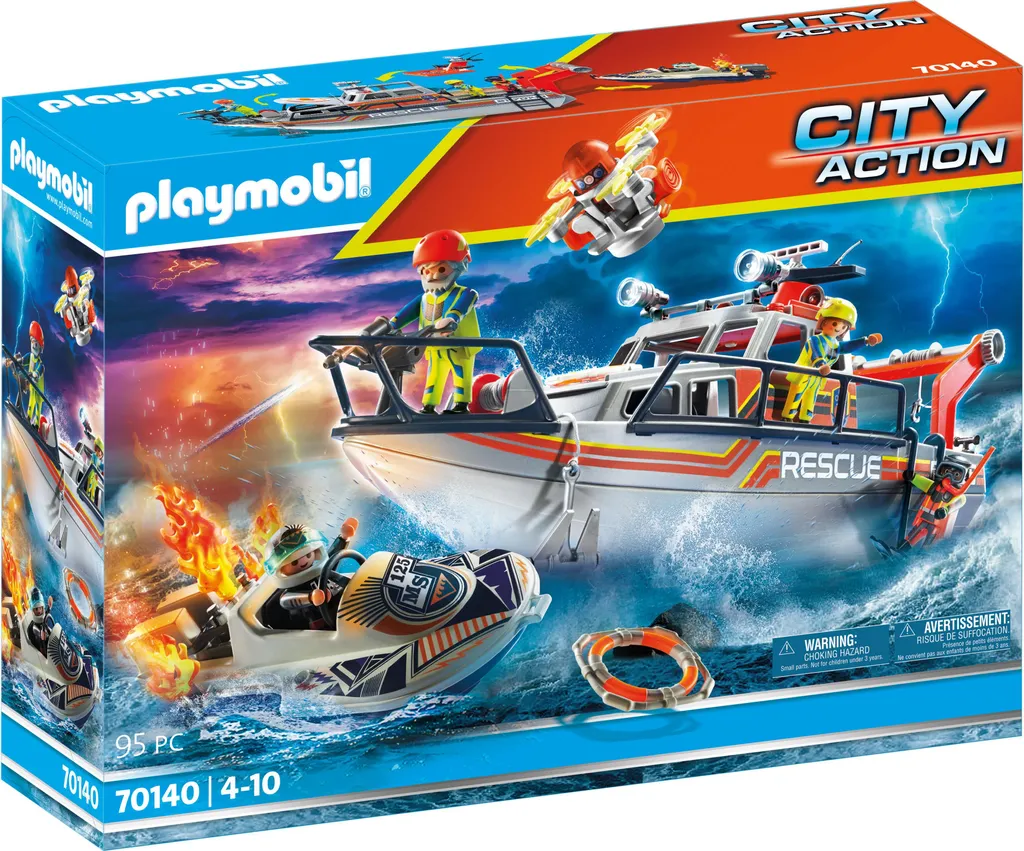 Jeux de Plage Enfant avec le Bateau de Sauvetage PLAYMOBIL 70140