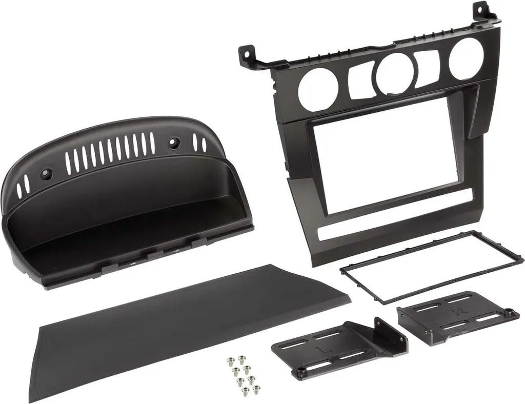 Entretoise autoradio double DIN noire compatible BMW Série 5 E60 E61