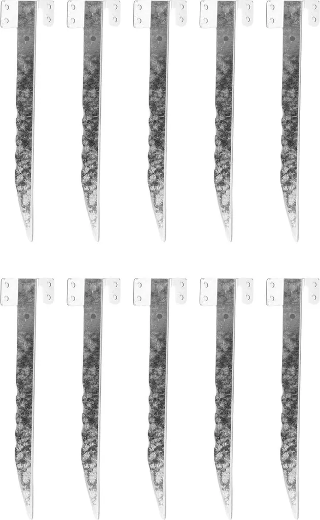 Lot de 10 Fixations pour Traverses de Jardin en Acier Galvanisé Durable