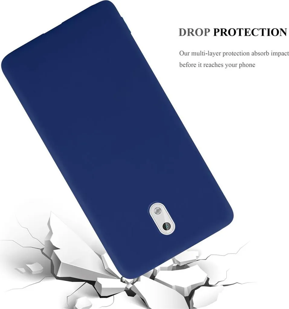 cadorabo Case works with Nokia 7 PLUS in METALLIC BLUE - Shockproof and Scratch Resistant TPU Silicone Cover - Ultra Slim Protective Gel Shell Bumper Back Skin