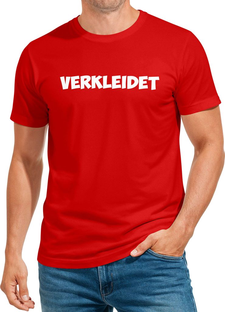 Herren T-Shirt Verkleidet Fasching Fastnacht Kostüm Karneval Verkleidung lustig Grruppenkostüm Faschingsmuffel Fun-Shirt Moonworks