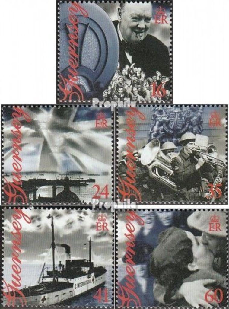 Briefmarken GB - Guernsey 1995 Mi 672-676 (kompl.Ausg.) postfrisch Weltkriegsende