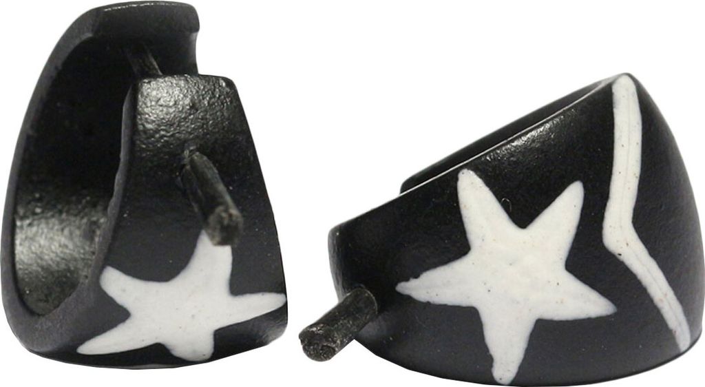 Holzohrstecker mit weißem Stern