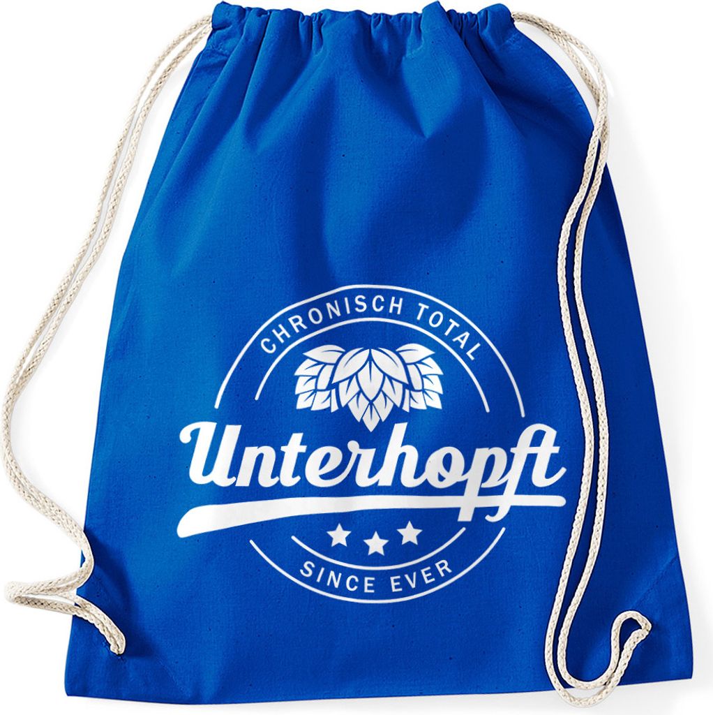 Chronisch Unterhopft Turnbeutel since ever Festival Moonworks blau unisize