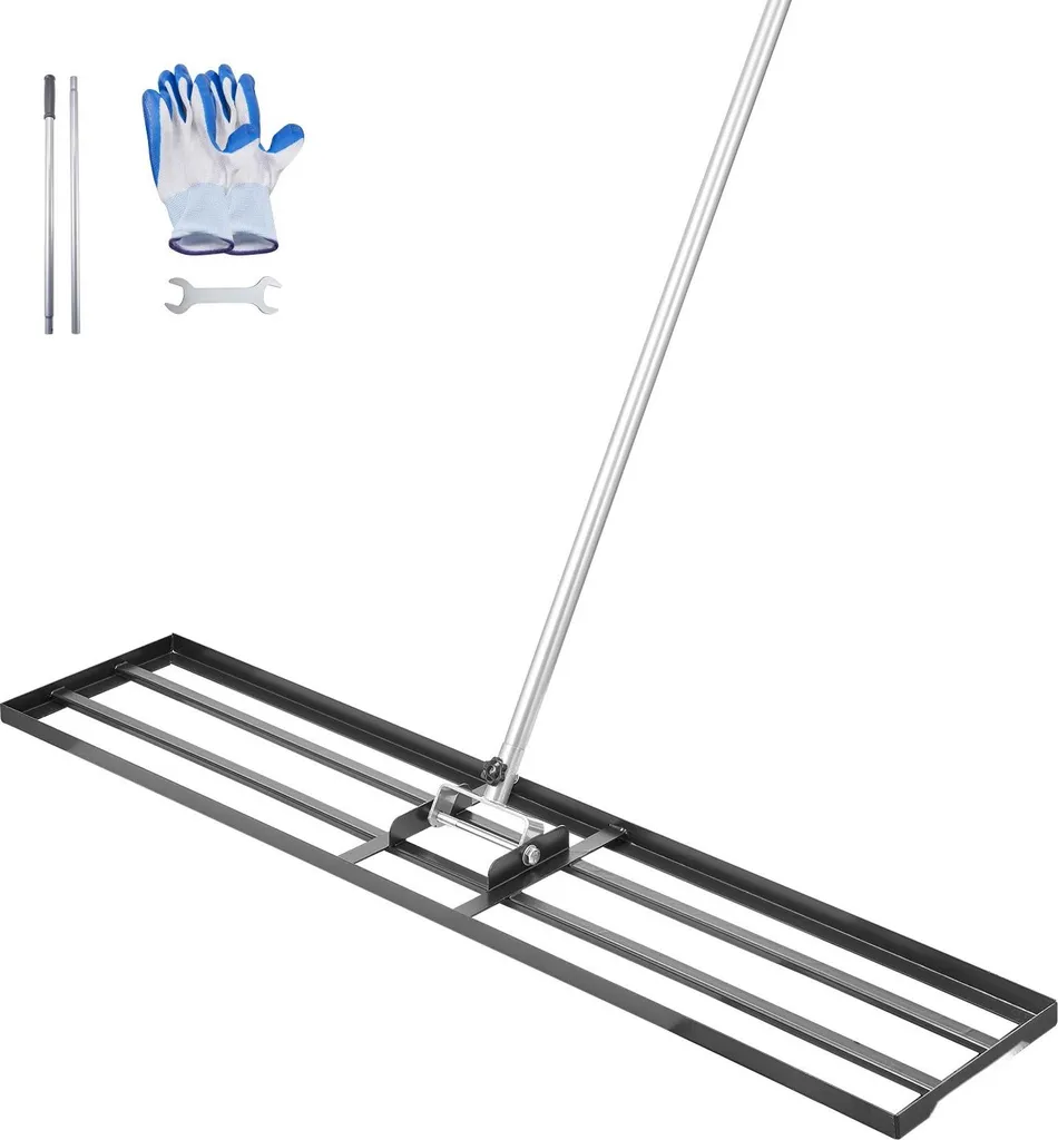 Livellatore per Prato 121cm - Rastrello Acciaio per Giardino e Golf