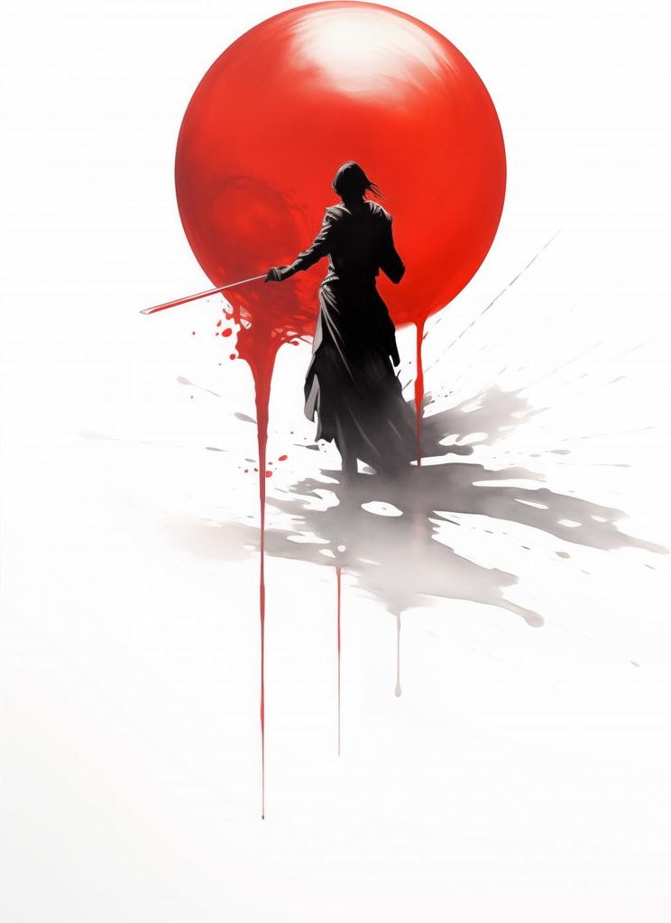 Plakat 13x18cm Einsamer Samurai