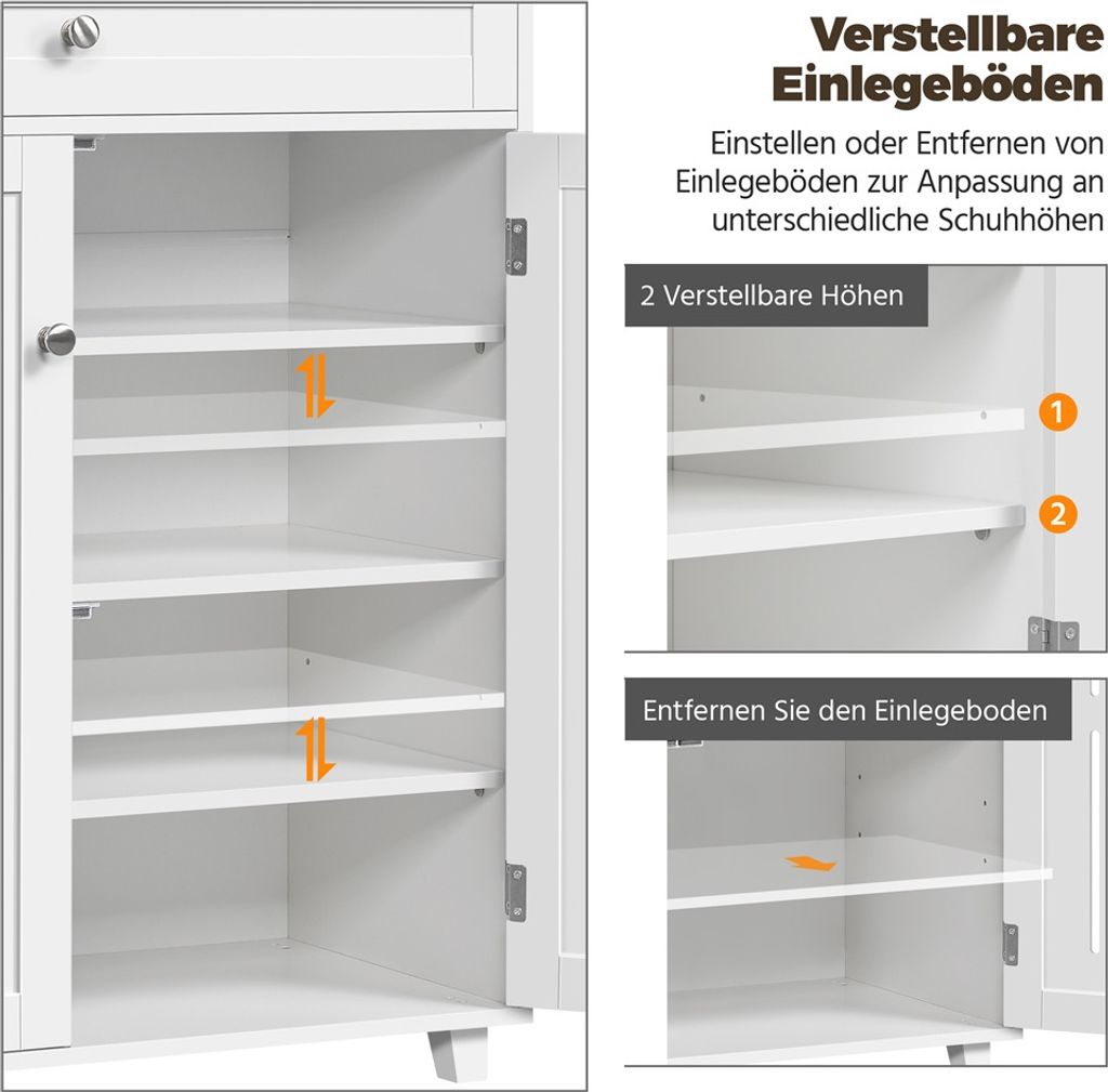 Yaheetech Schuhschrank 4 Ebenen mit 1 Schublade, Produktbild 6