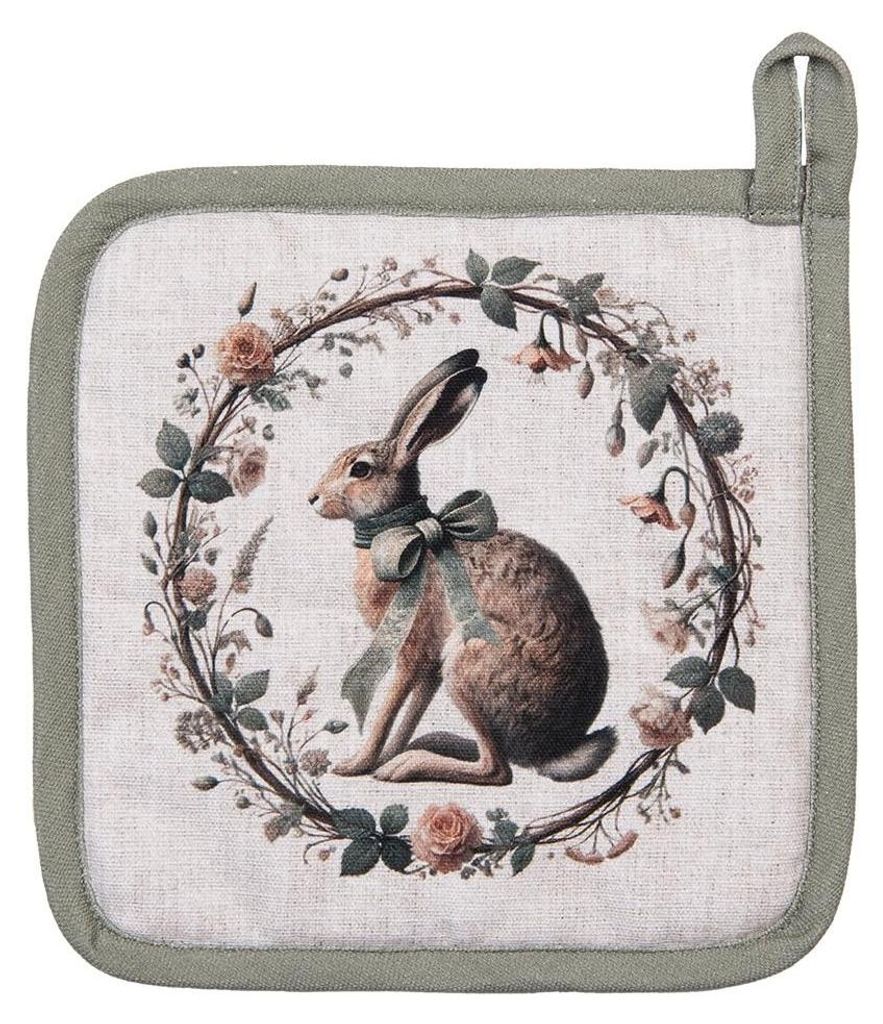 Clayre & Eef Topflappen 20x20 cm Beige Baumwolle Produktbild 
