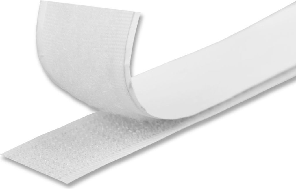 Pro Home Klettverschlussband, Selbstklebendes Flausch- und Hakenband Extra Stark - Breite 2cm, Länge 0,5m - Weiß