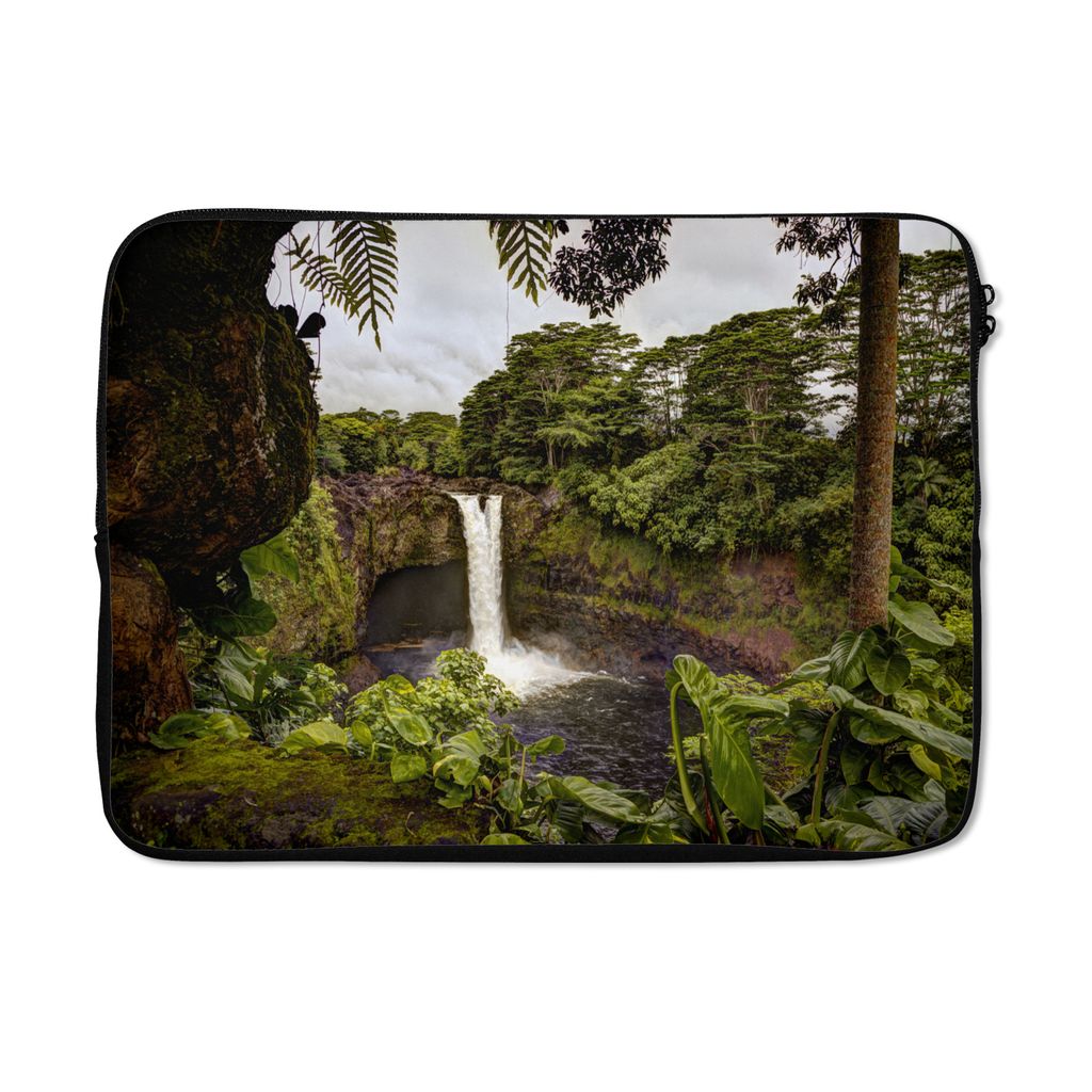 MuchoWow Laptop Hülle 13 Zoll Wasserfall in einem tropischen Wald Laptoptasche - Laptophülle - Sleeve - Rundumschutz