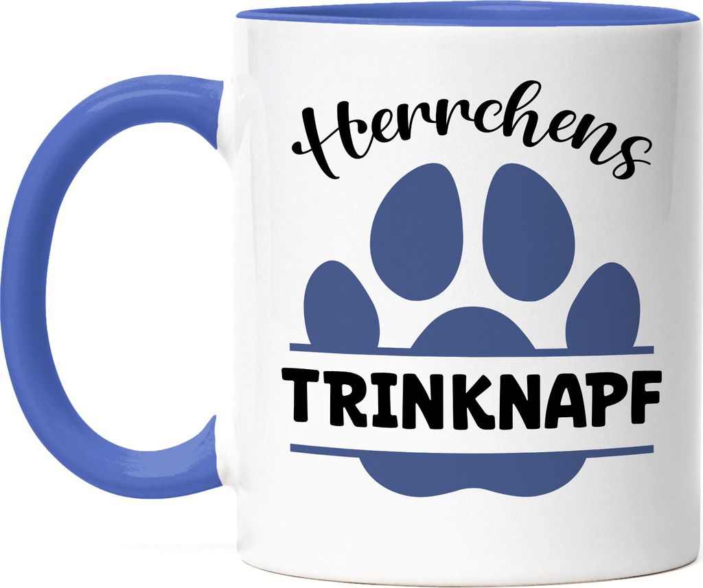 Herrchens Trinknapf Tasse Blau Hund Hunde Pfote Liebe Hundeliebhaber Tierliebe Vierbeiner Gassi Haustier