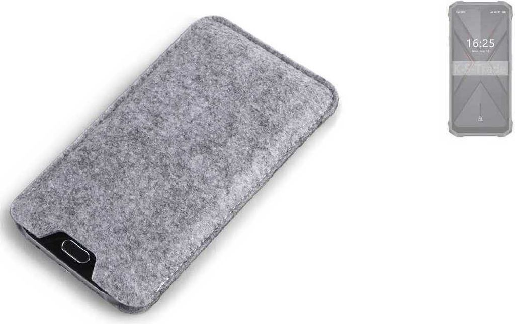 K-S-Trade Filz Handyhülle kompatibel mit Hotwav T7 Schutzhülle Filztasche Filz Tasche Case Sleeve Handy Hülle Filzhülle grau