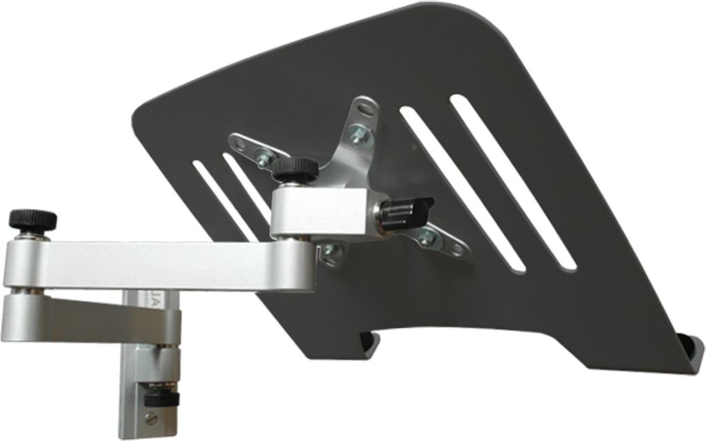 Universal Laptop Wandhalterung - Halterung silber mit Adapterplatte schwarz - Notebook Tablet Adapterplatte Adapter Ablage - Modell: L52S-IP3BK