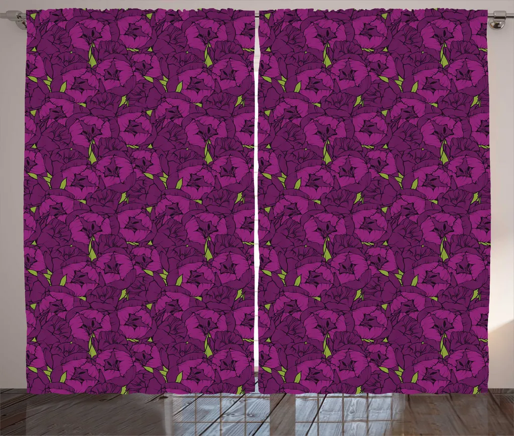 Tenda Fiori Lavabile 280x245cm ABAKUHAUS | Pratica e Bella per Soggiorno