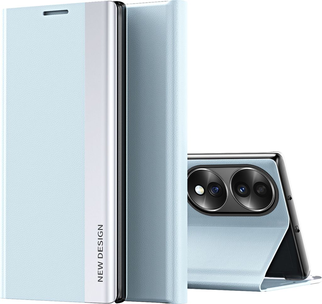 Honor 70 Hülle, Leder PolyurethanMagnetisch Klapp Stand Schutzhülle für Honor 70 Blau