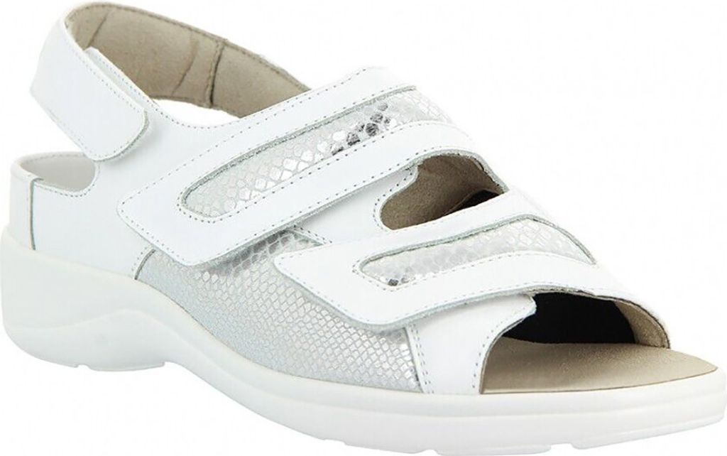 Sandaletten für Damen Varomed Leder/Stretch Berlin Weiß Produktbild 