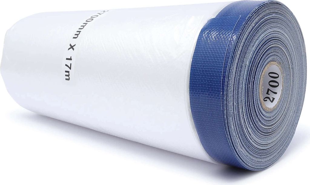 gws Maler-Abdeckfolie mit Gewebeklebeband, 17 m x 2700 mm, blau mit Folie