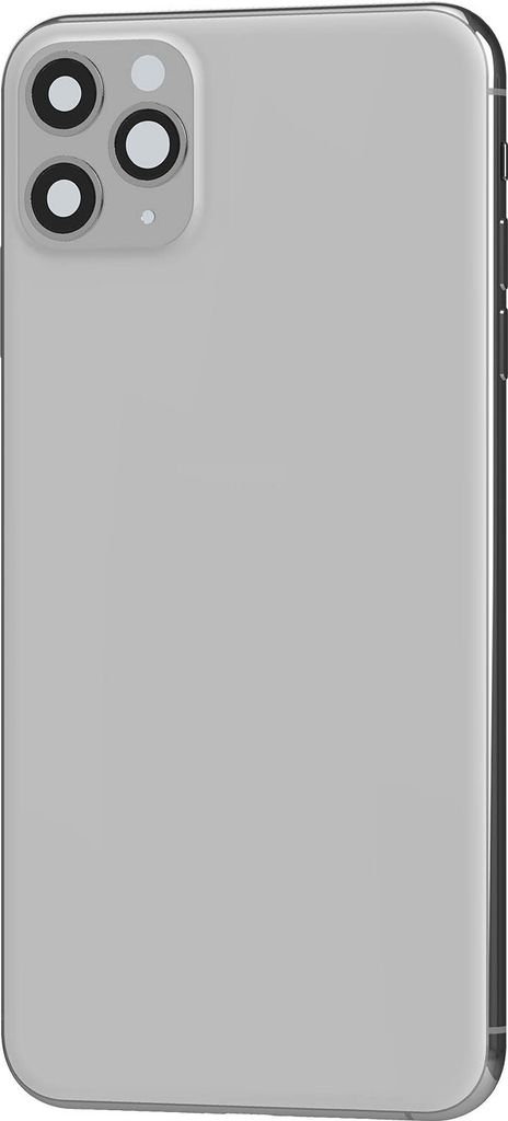 Clappio, Gehäuse für iPhone 11 Pro Max mit Akkudeckel, Silber