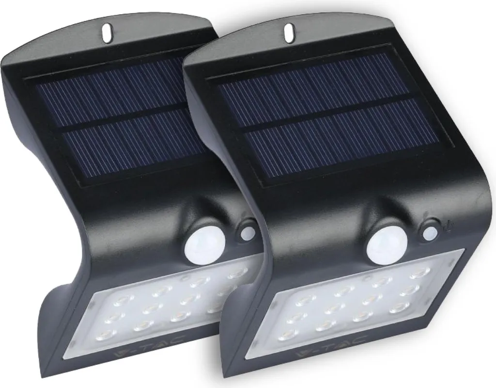 Kit 2 Applique LED Solari V-TAC 1.5W IP65 220Lm 4000K per Esterni