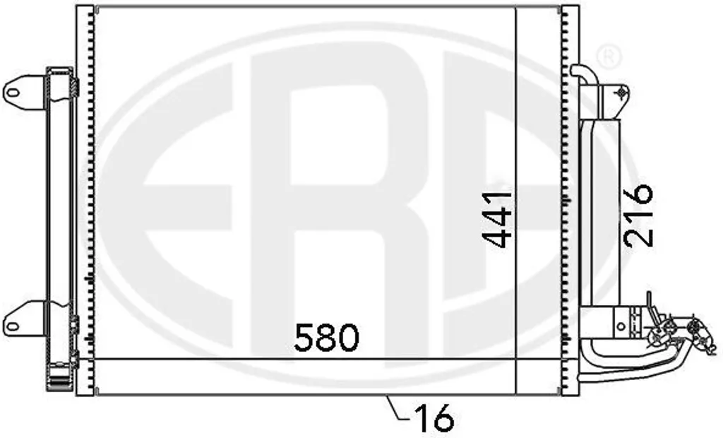 Condenseur de Clim avec Bouteille Sécheuse pour VW Touran et Caddy III ERA