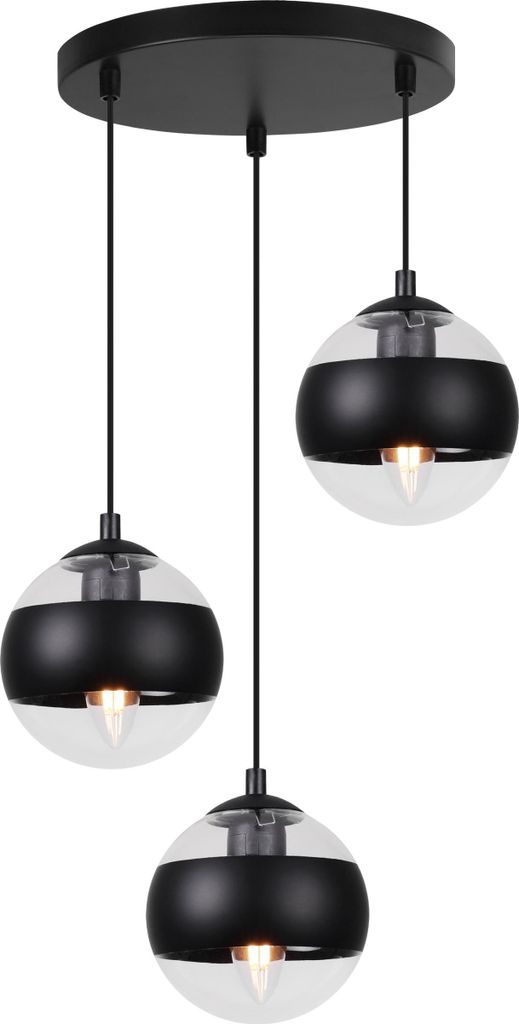 Schwarze Loft Deckenlampe – Moderne Hängelampe Kronleuchter Plafon für Wohnzimmer und Küche