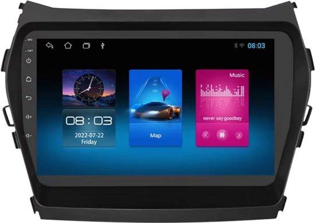 Autoradio mit Bluetooth und CarPlay für Hyundai ix45 Santa Fe (2013–2017) – Kompatibel mit Apple und Android – Stereoanlage – Navigationss...