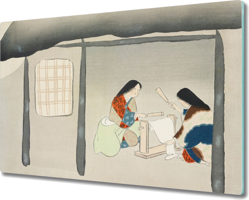 Coloray Schneidebrett Herdabdeckplatte 80x52 cm Kochplattenabdeckung Hackbrett Küchenbrett - Cottages Frau