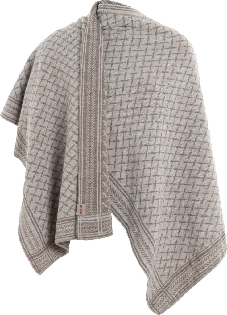 Knit Factory Dusk Poncho Cape - Marron/Iced Clay - One Size