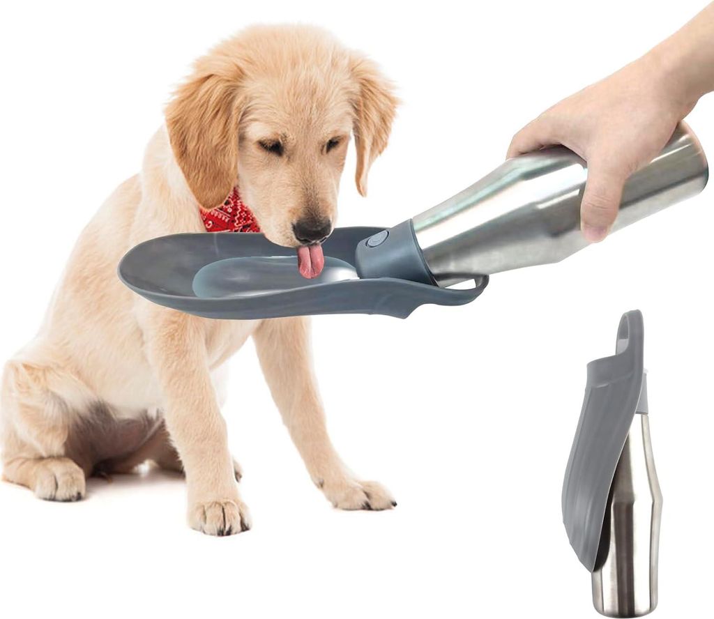 Wasserflasche für Hunde, 750 ml rostfreie Hundetrinkflasche Produktbild 