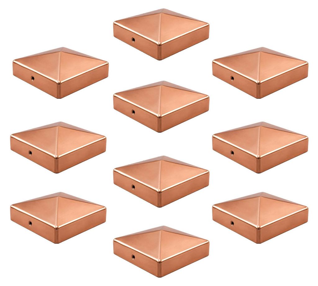 10x Pfostenkappe Kupfer 91 mm Pyramide Abdeckkappe für Produktbild 