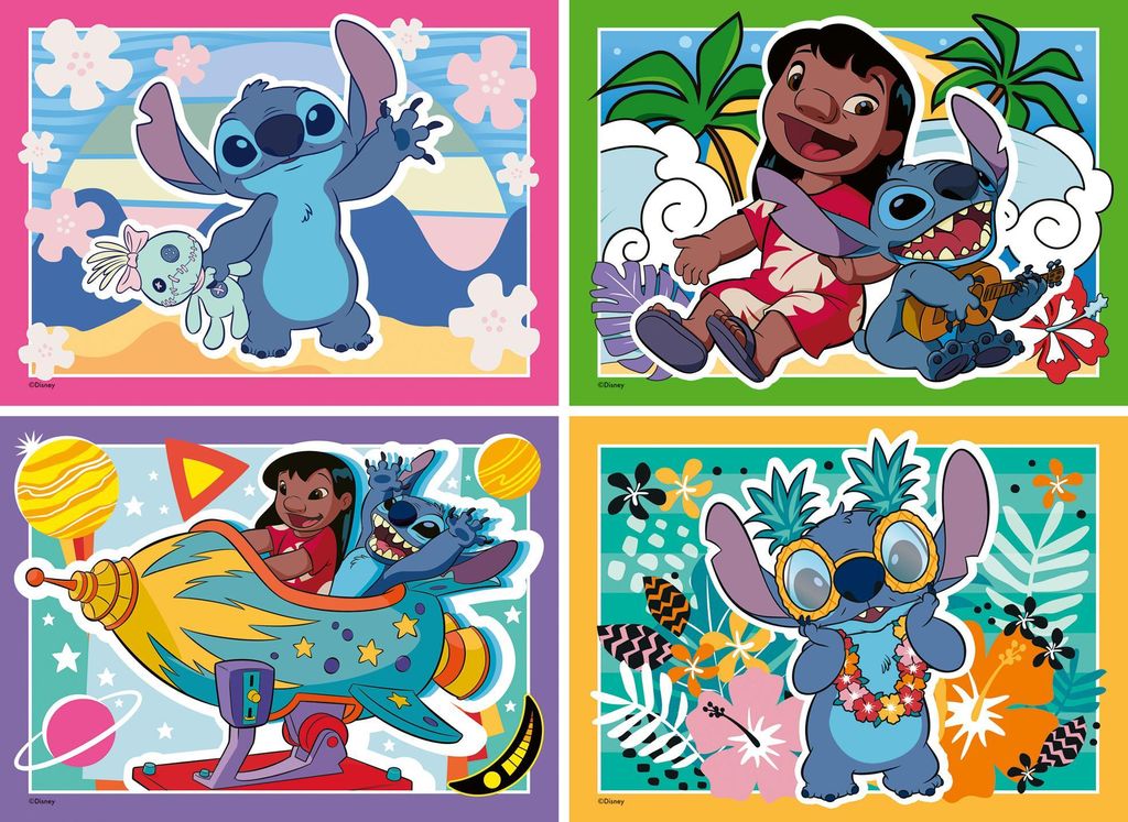 Kinderpuzzle 4x35 Teile - Speedy Puzzle Disney Stitch Produktbild 