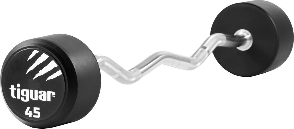 GymletiX Curl PolyurethanBarbells – Polyurethan-Hanteln für Krafttraining, Gewicht:45 Kg