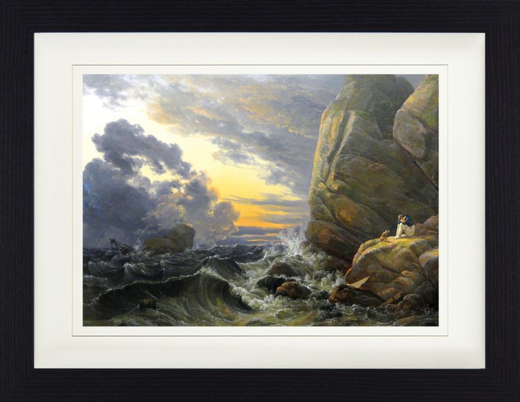 Johan Christian Dahl Gerahmtes Bild Mit Edlem Passepartout | Wand-Bilder | Im Bilderrahmen - Morgen Nach Einer Sturmnacht, 1819 (30 x 40 cm)